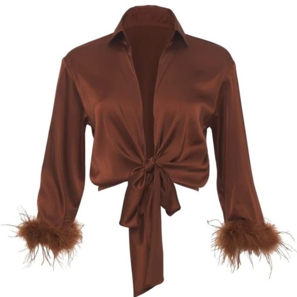 Rumours feather top in brown